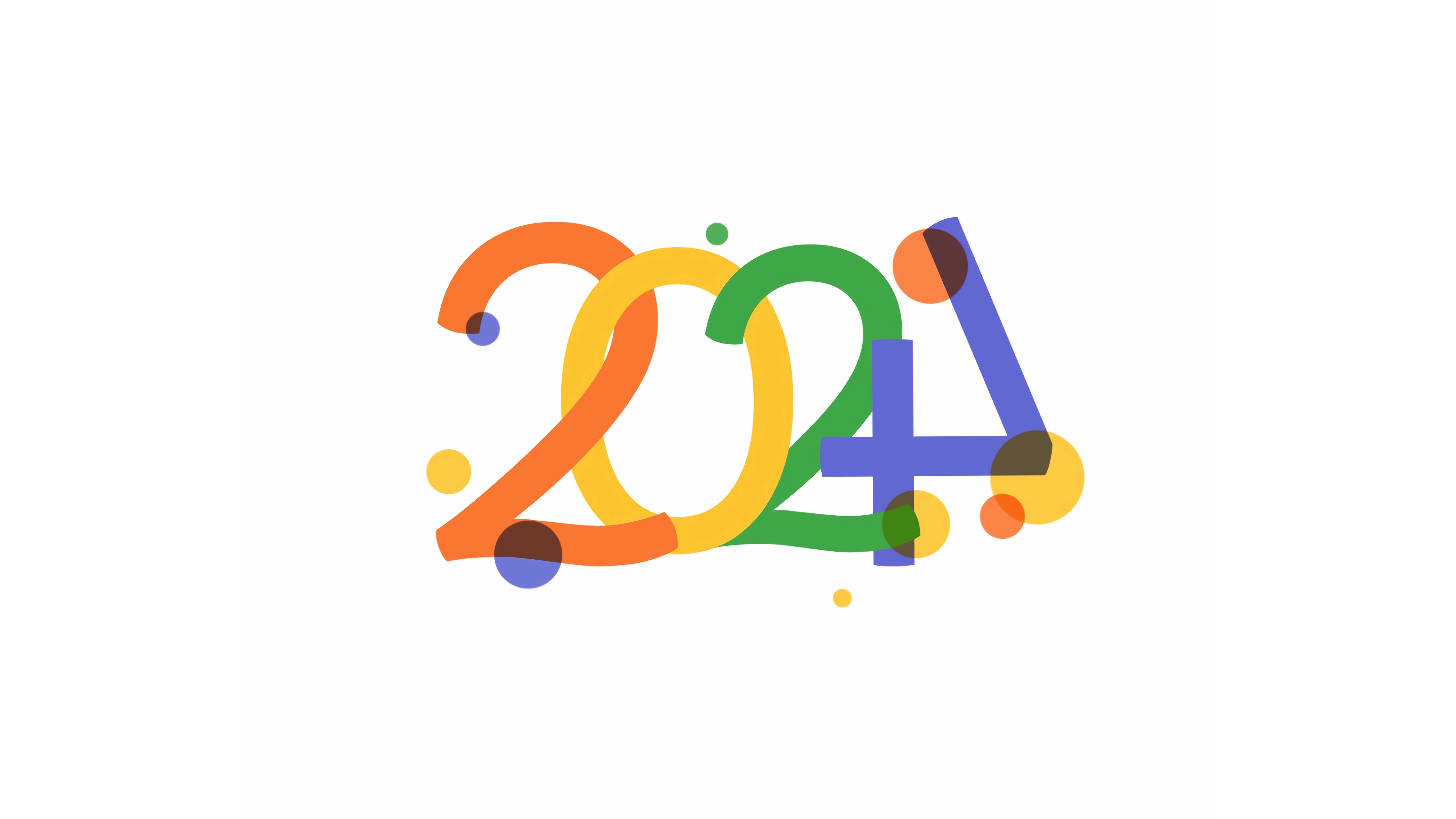 2024 数字 简约 个性 白