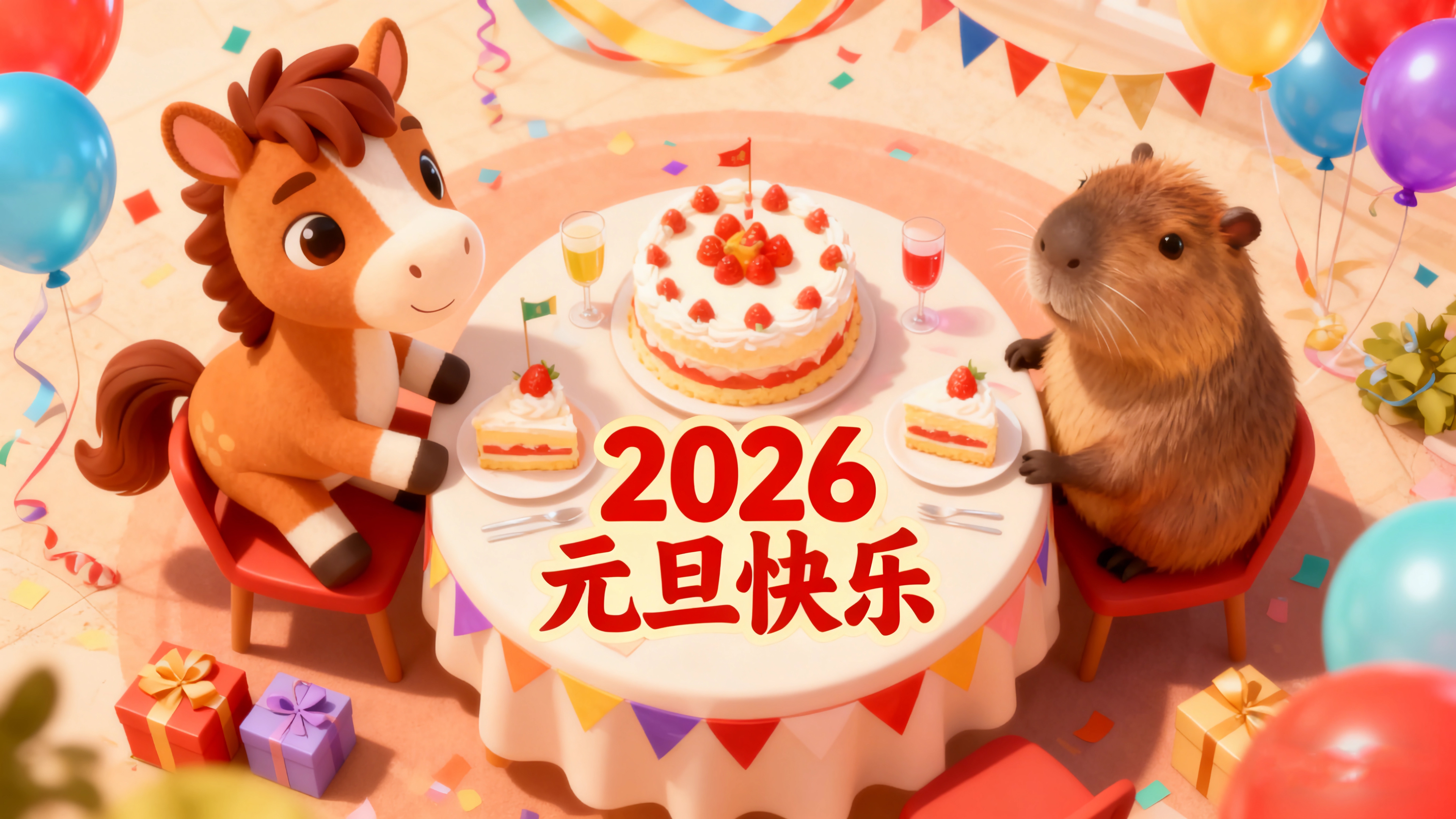 2026元旦快乐 可爱小马