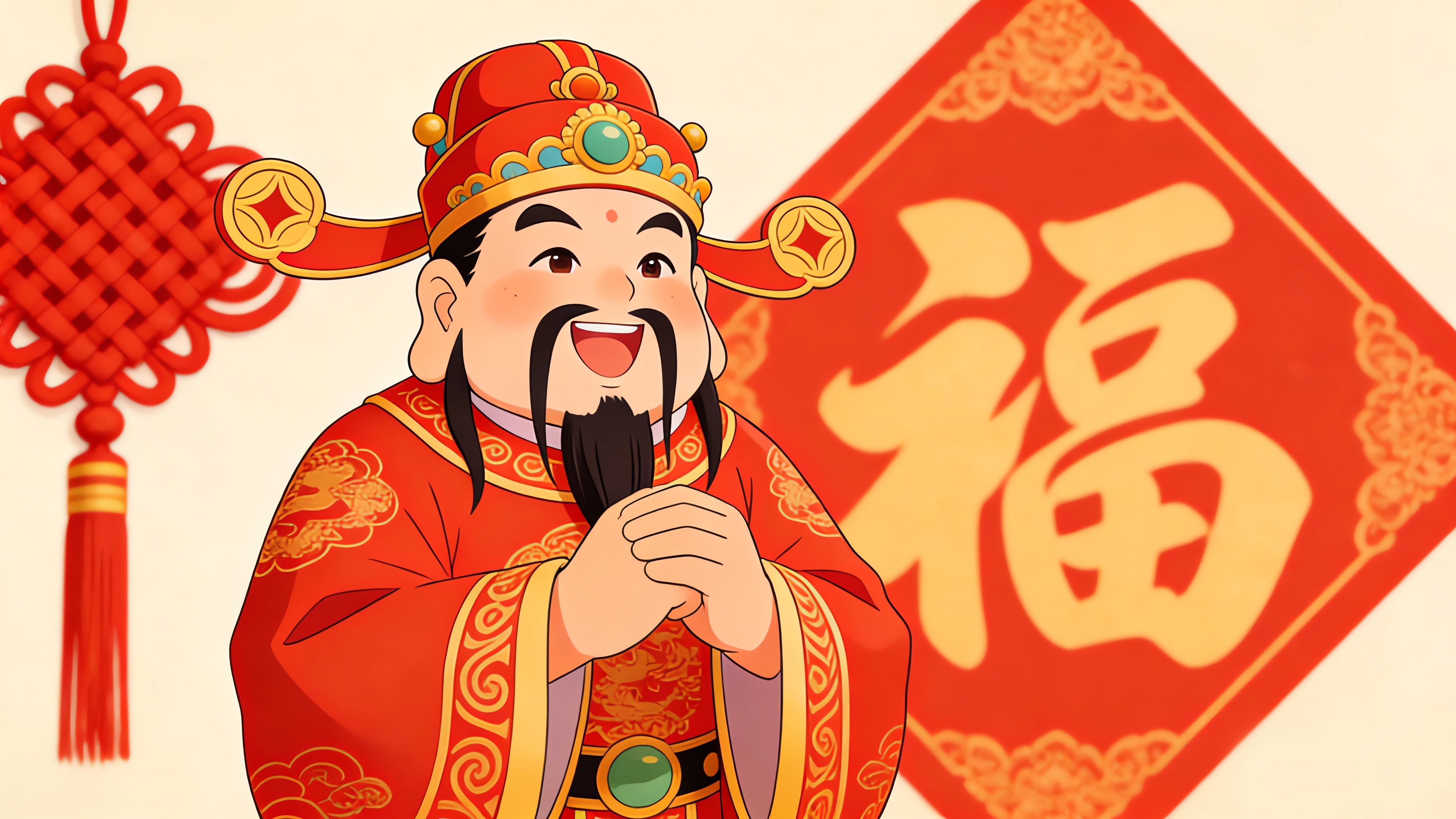 2026年财神送福 福字4k