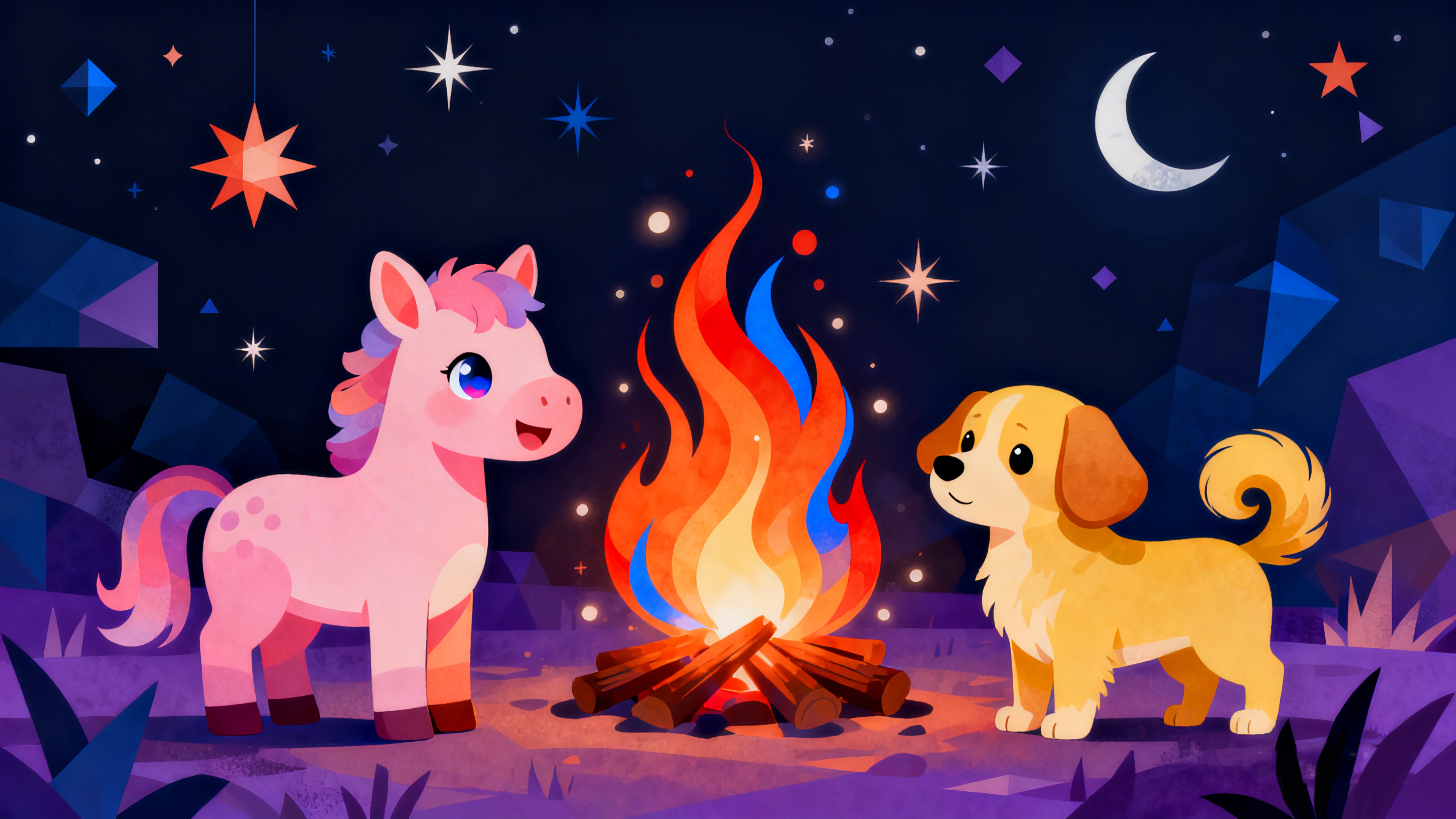 2026新年 夜晚 小马和小