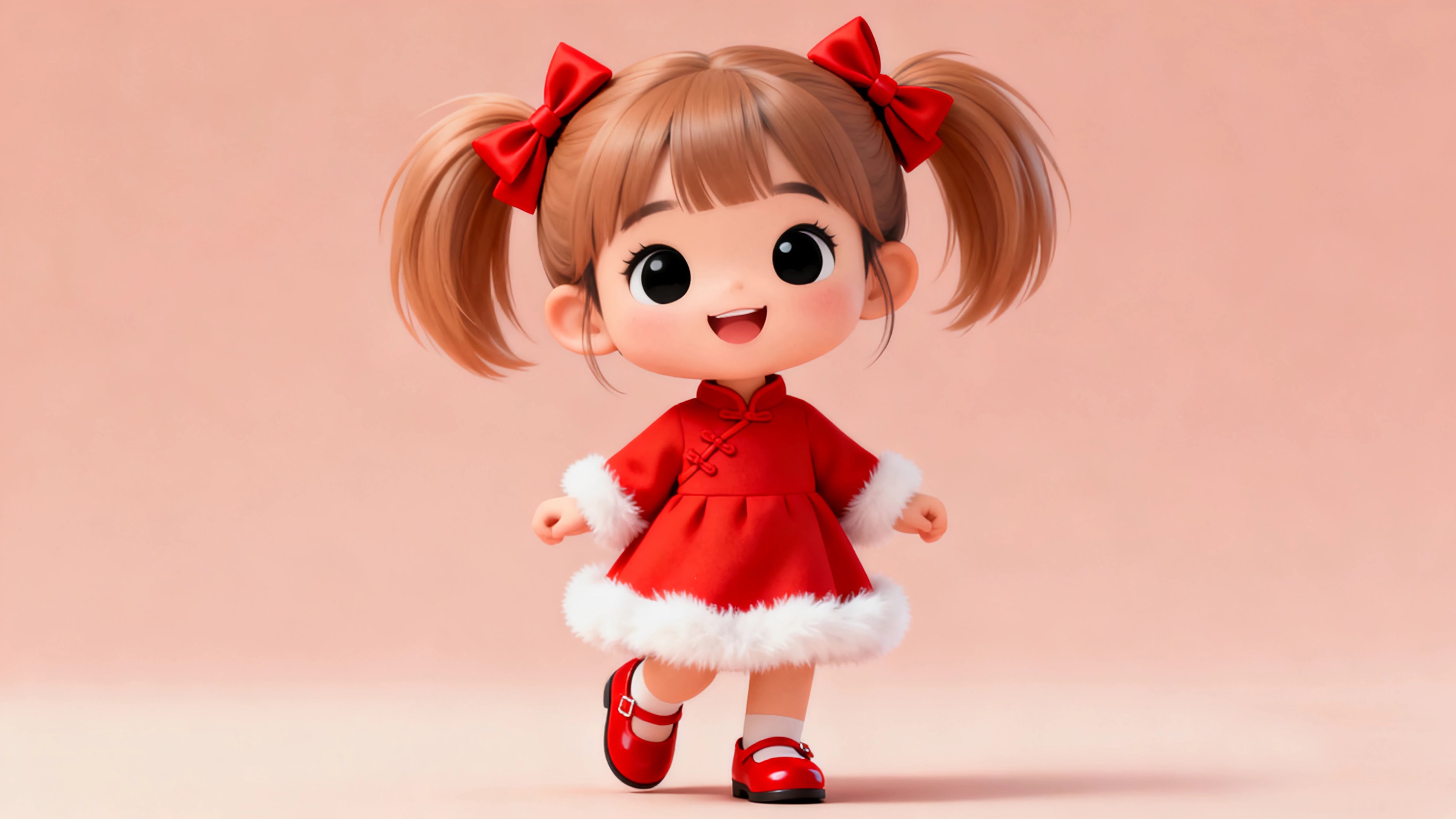 2026新年 开心小女孩 简