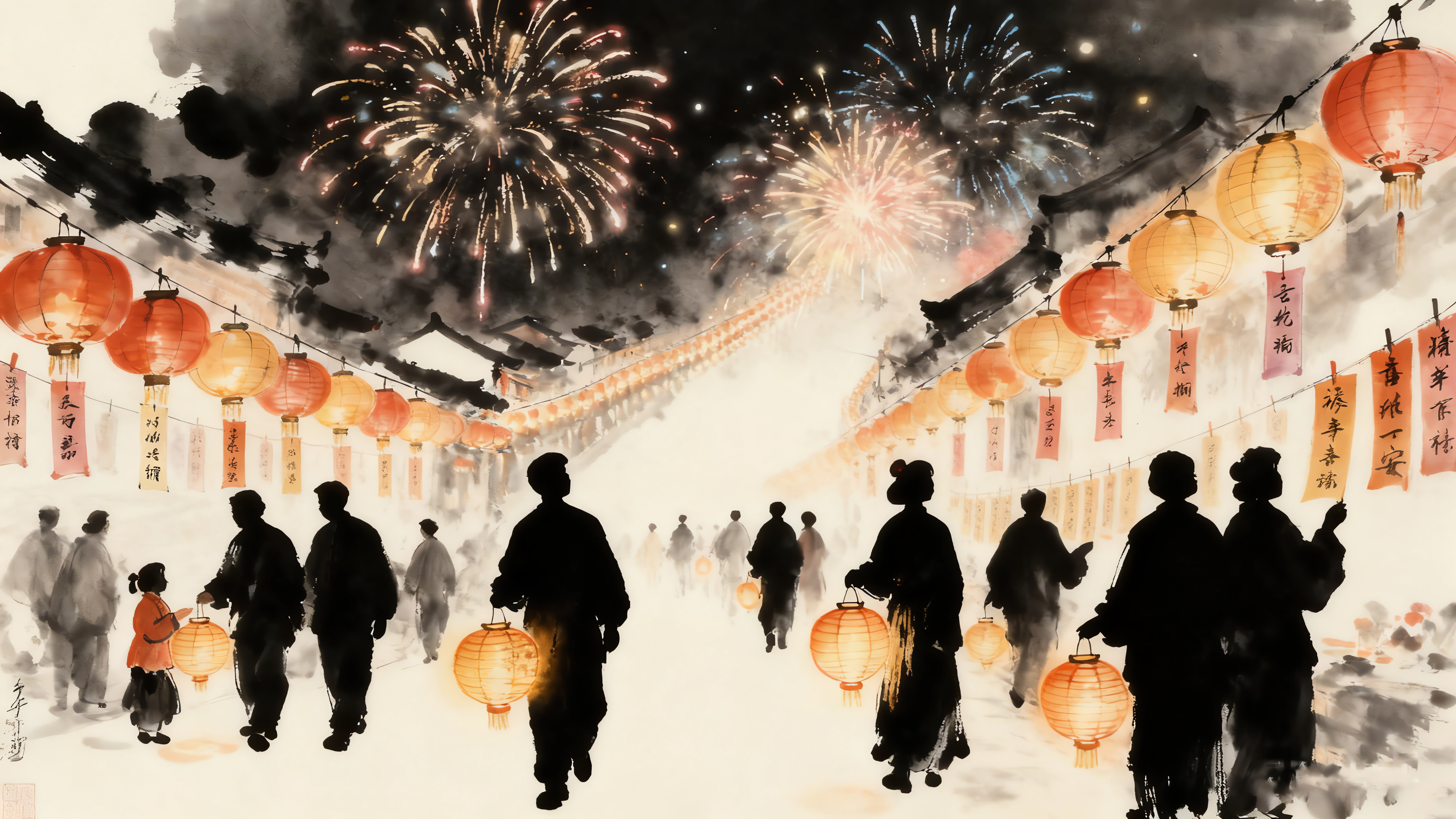 2026新年 烟花 油灯猜字
