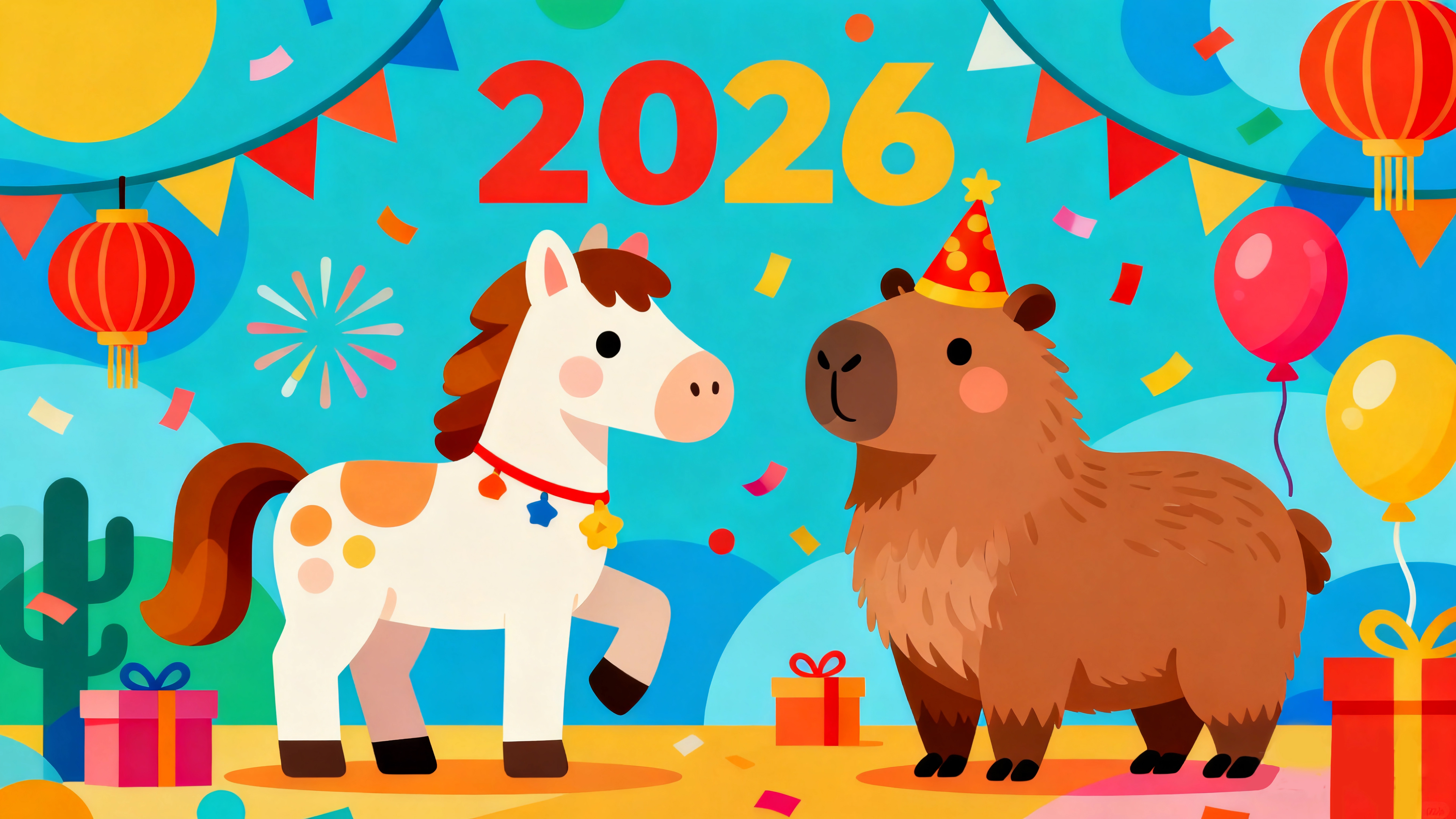 2026马年 小马和卡皮巴