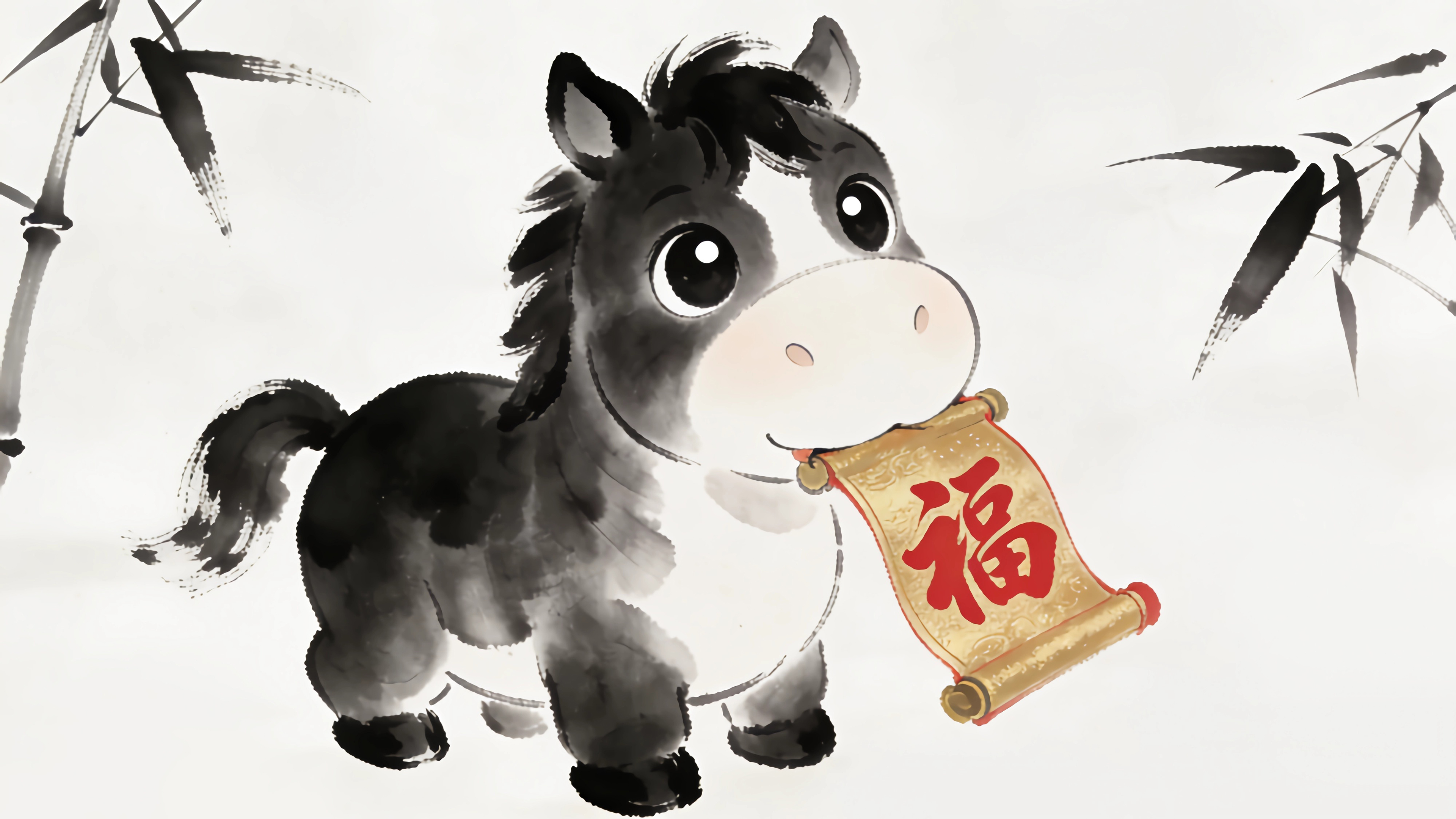 2026马年图片 水墨风 小
