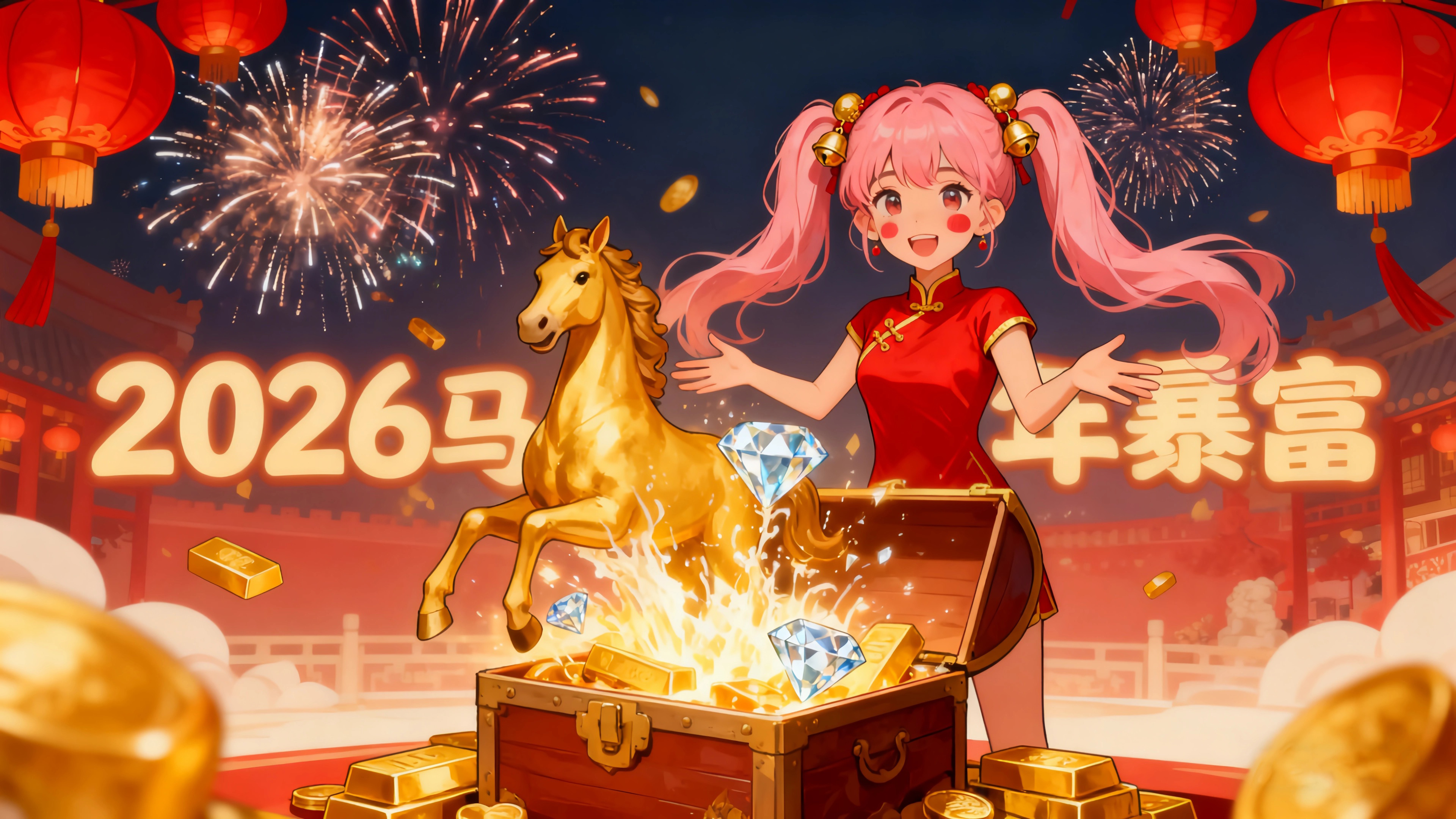 2026马年暴富 女孩马尾