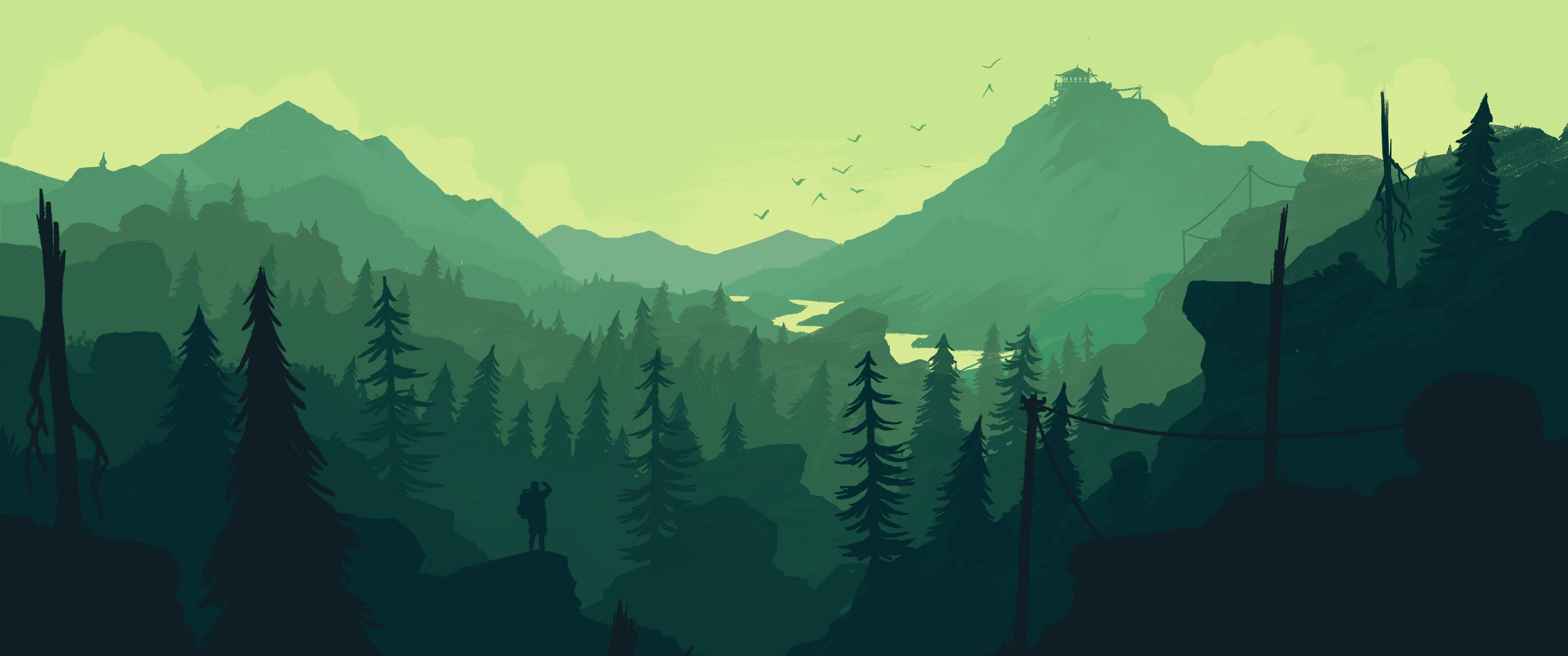 Firewatch场景壁纸3440x