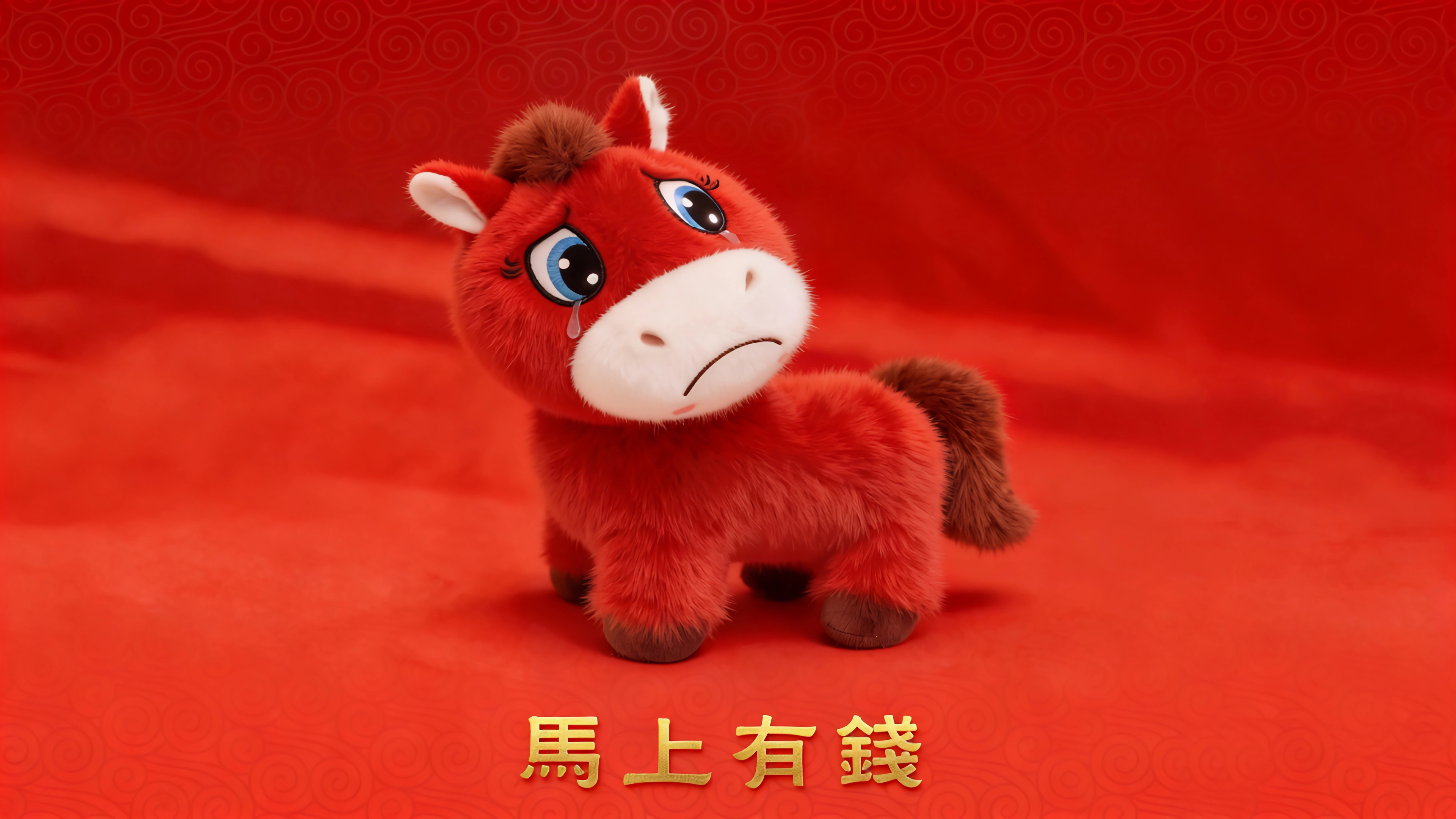 哭哭马 马上有钱 红色背