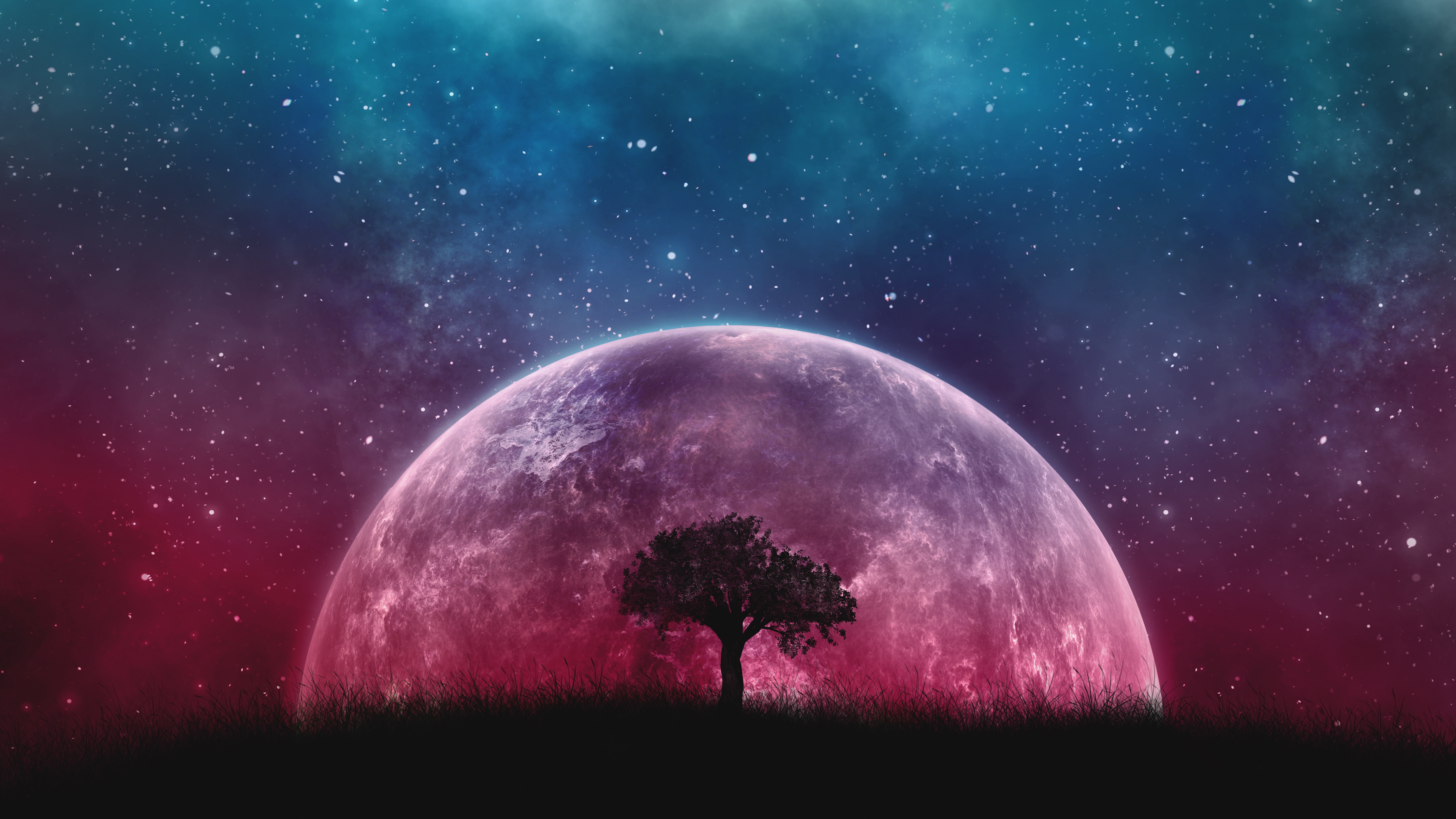 空间 星系 行星 宇宙 树