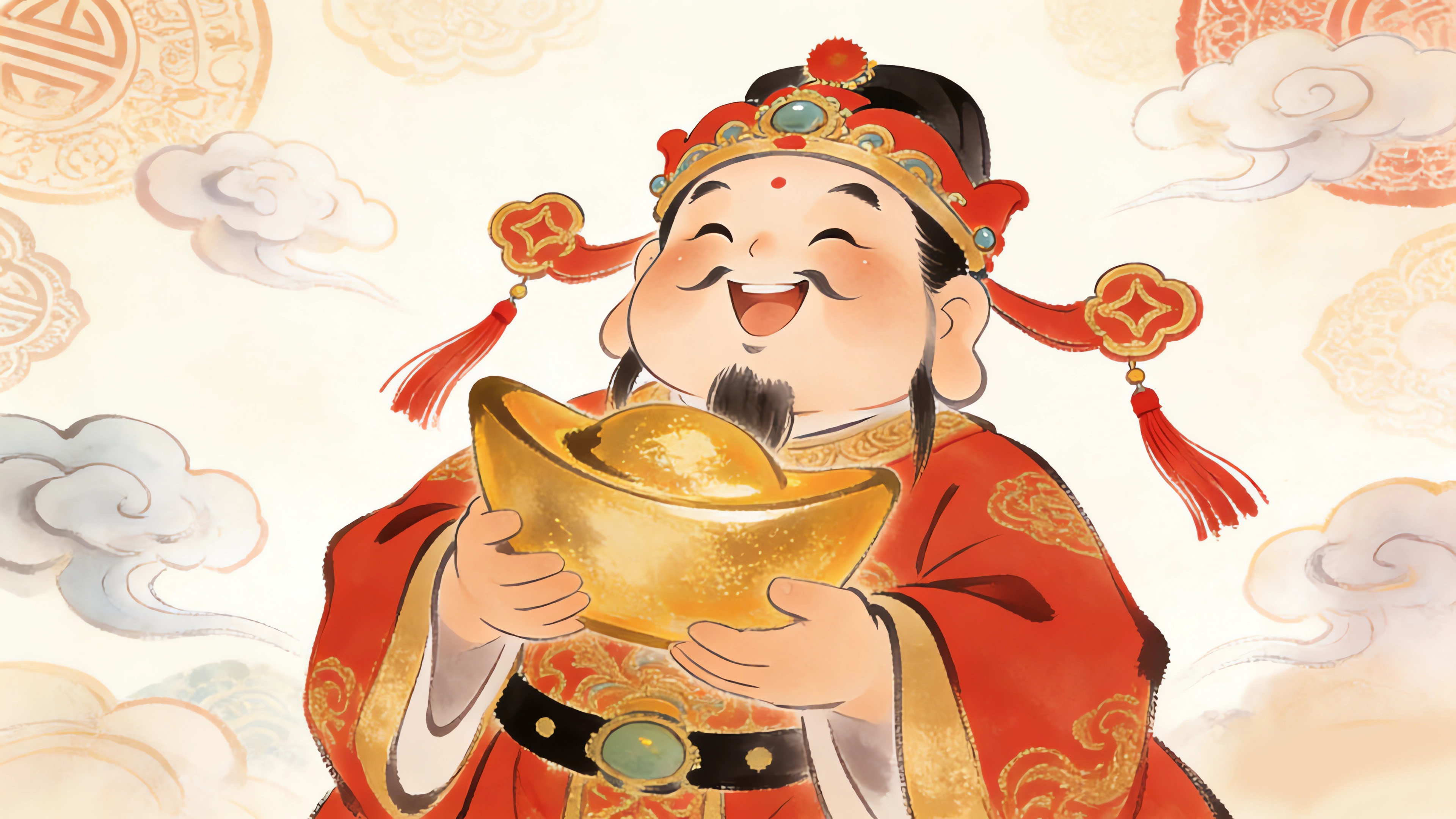 财神 大元宝 4K桌面壁纸