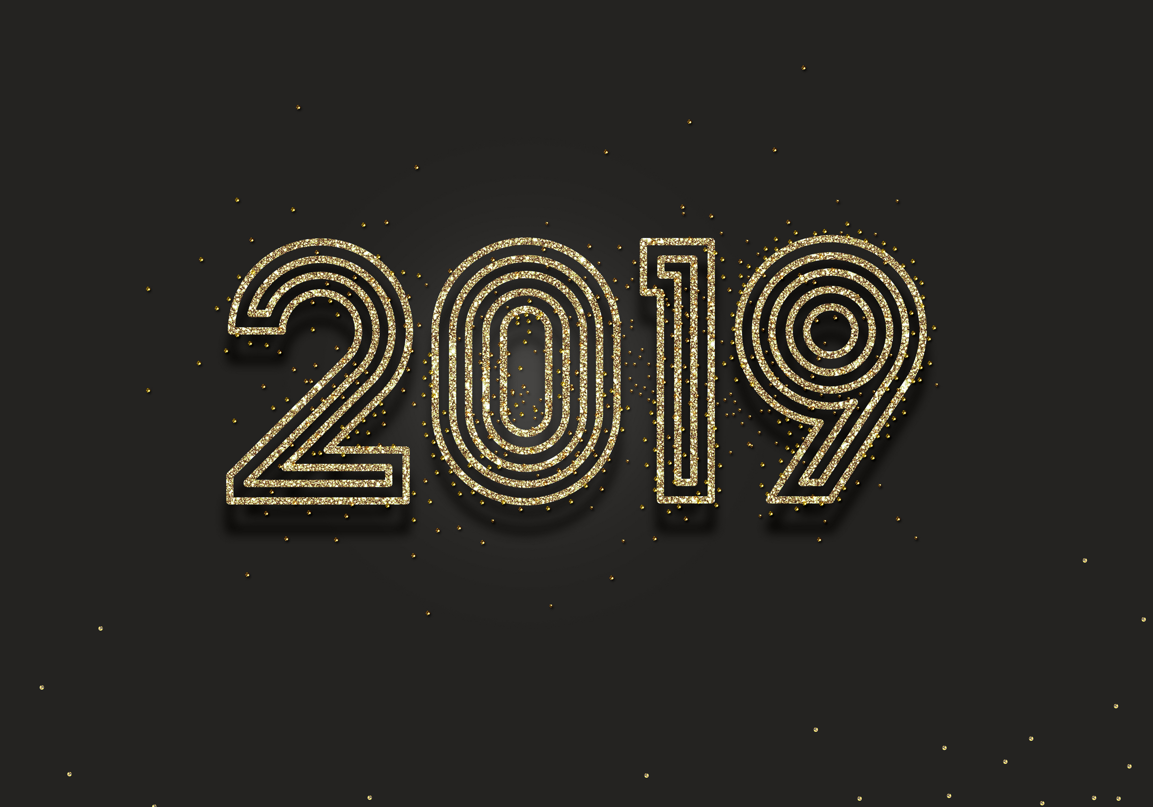 金色2019数字创意设计4k