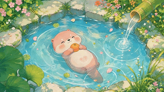 泡澡小海獭