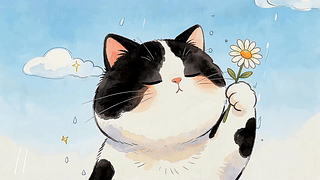 可爱胖胖的猫咪