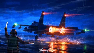 J15飞鲨夜航母下水