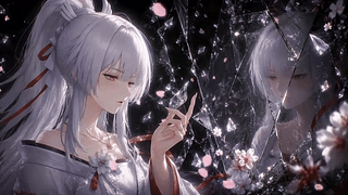 镜中白发少女
