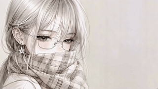 清冷浅发眼镜少女