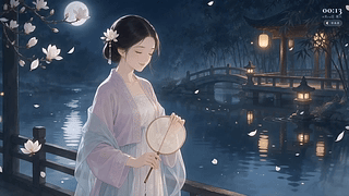 宋词少女·月下水榭【轻动态·月相·音频呼吸】