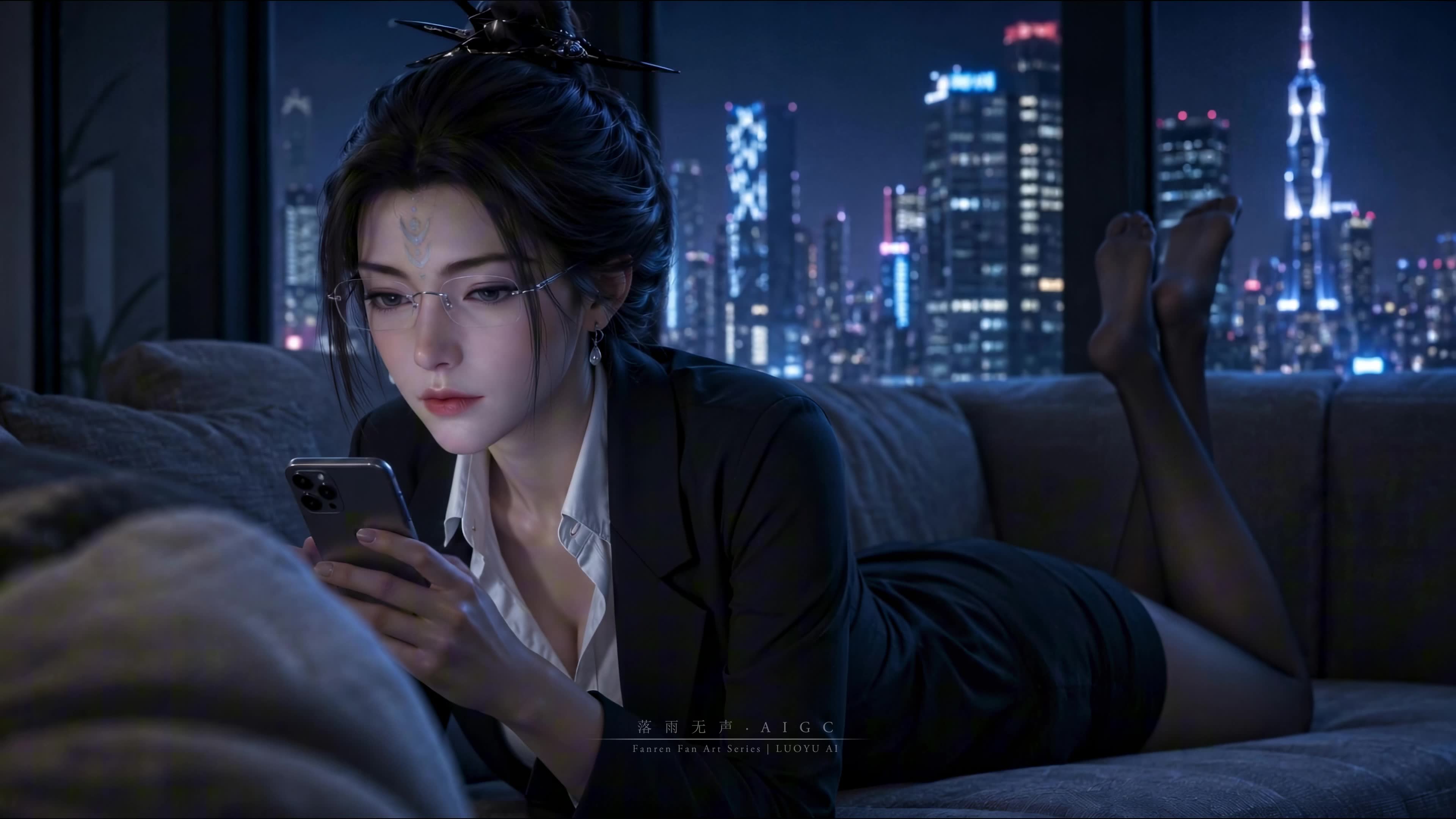 南宫阙玩手机-凡人修仙传-落雨无声