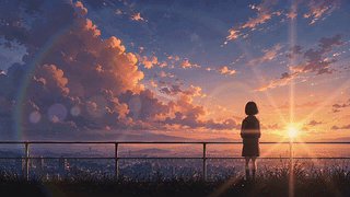 放学夕阳黄昏