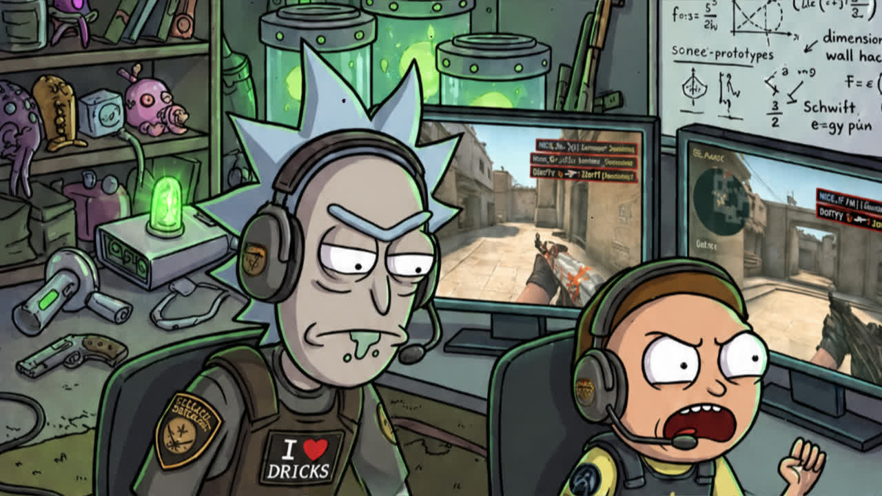 Rick and Morty 竖屏带时钟