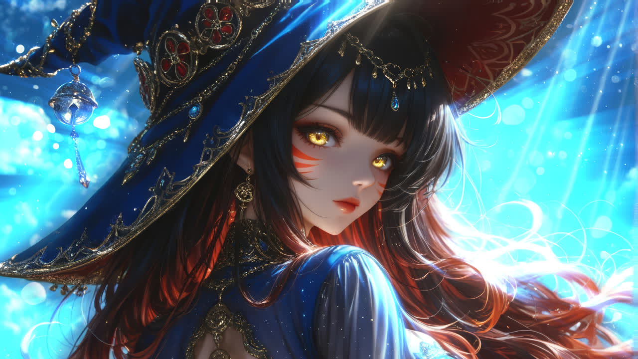 女巫动漫女孩奇幻4K