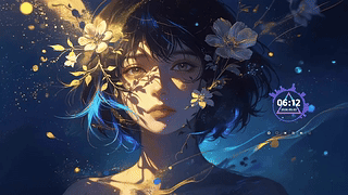蓝调花影少女