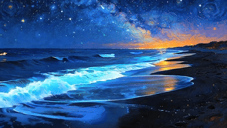 夜景星空海景