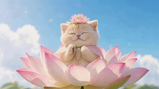 莲花猫咪
