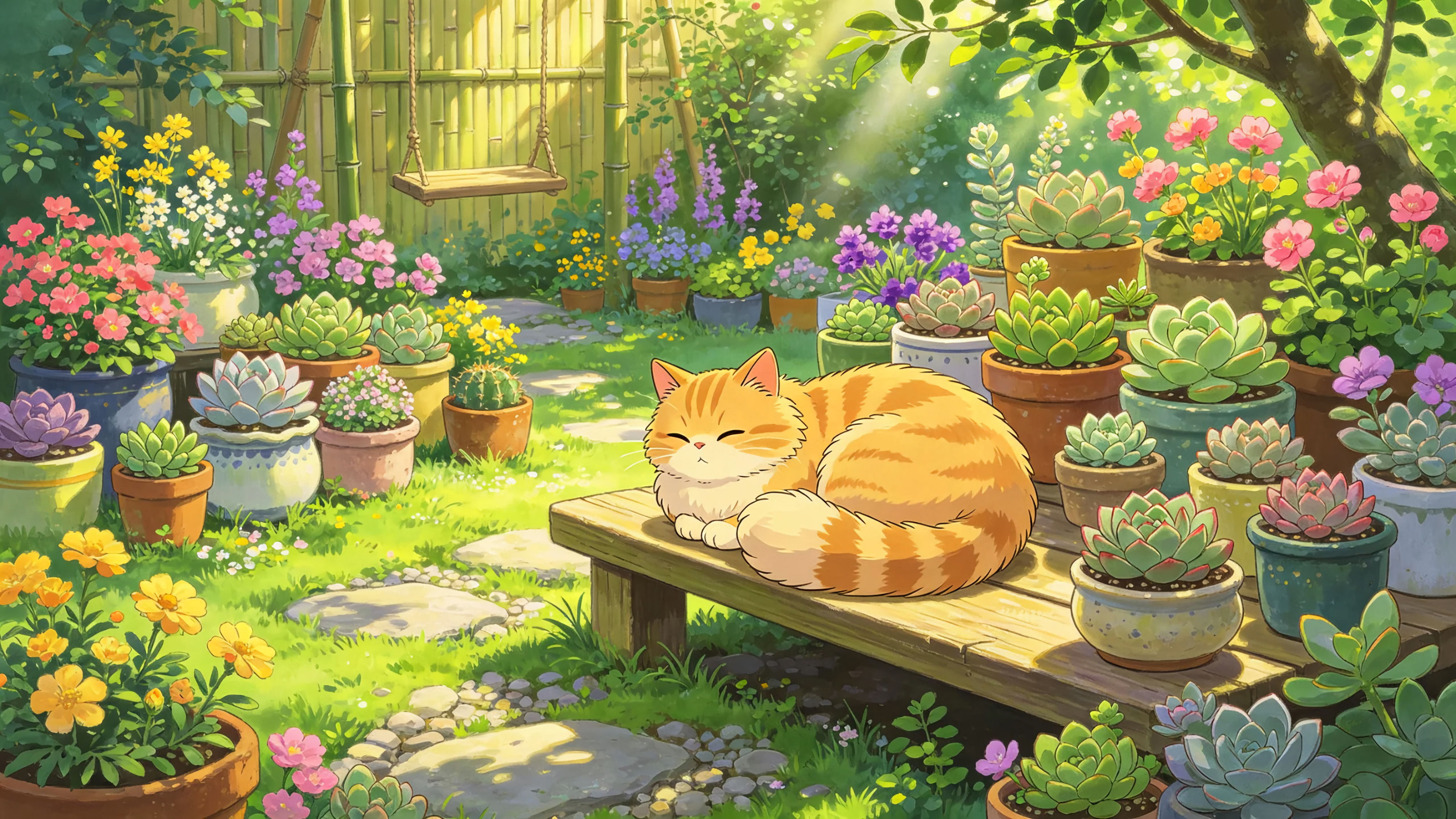花园中的猫咪