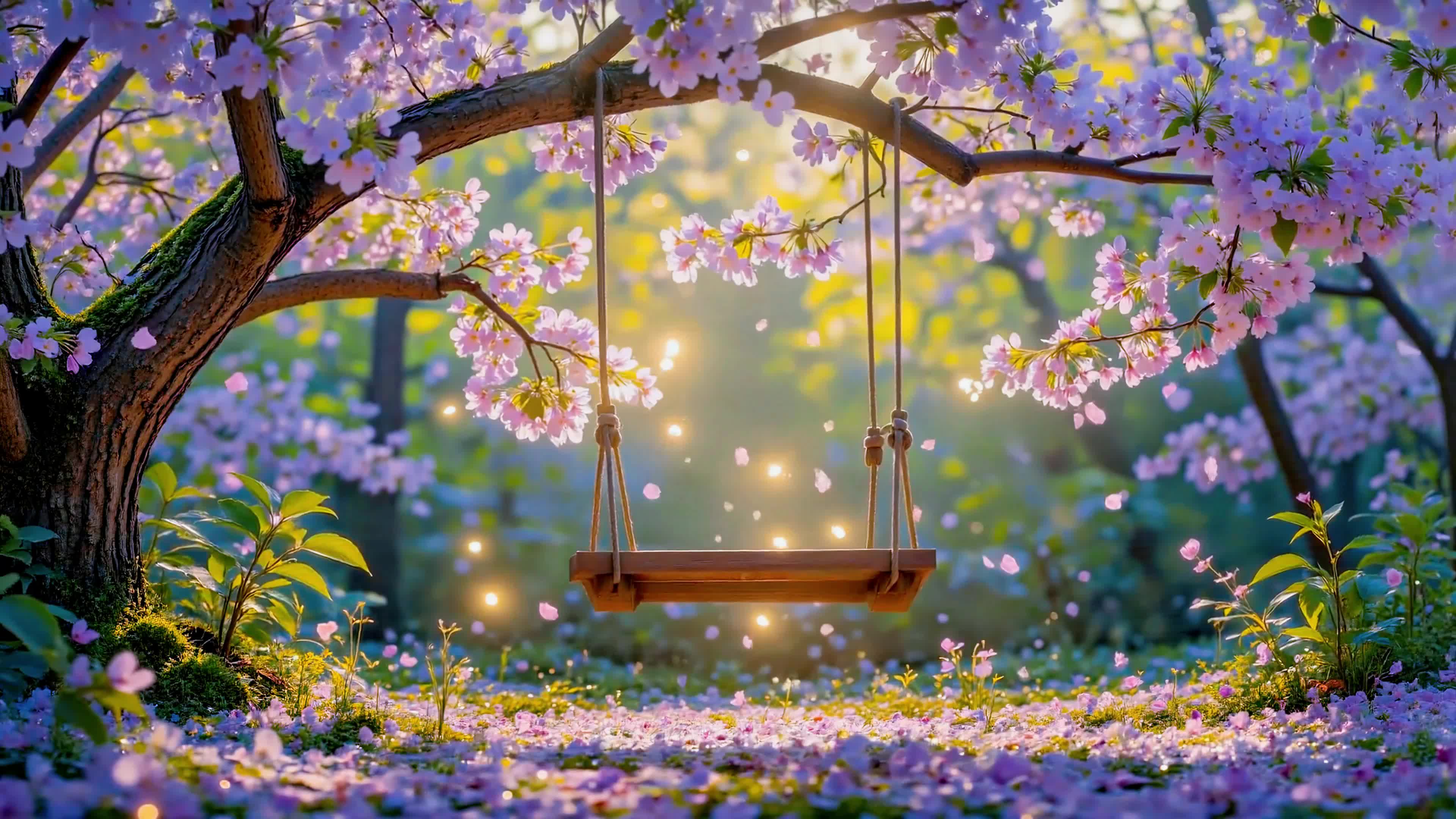 春日樱花秋千