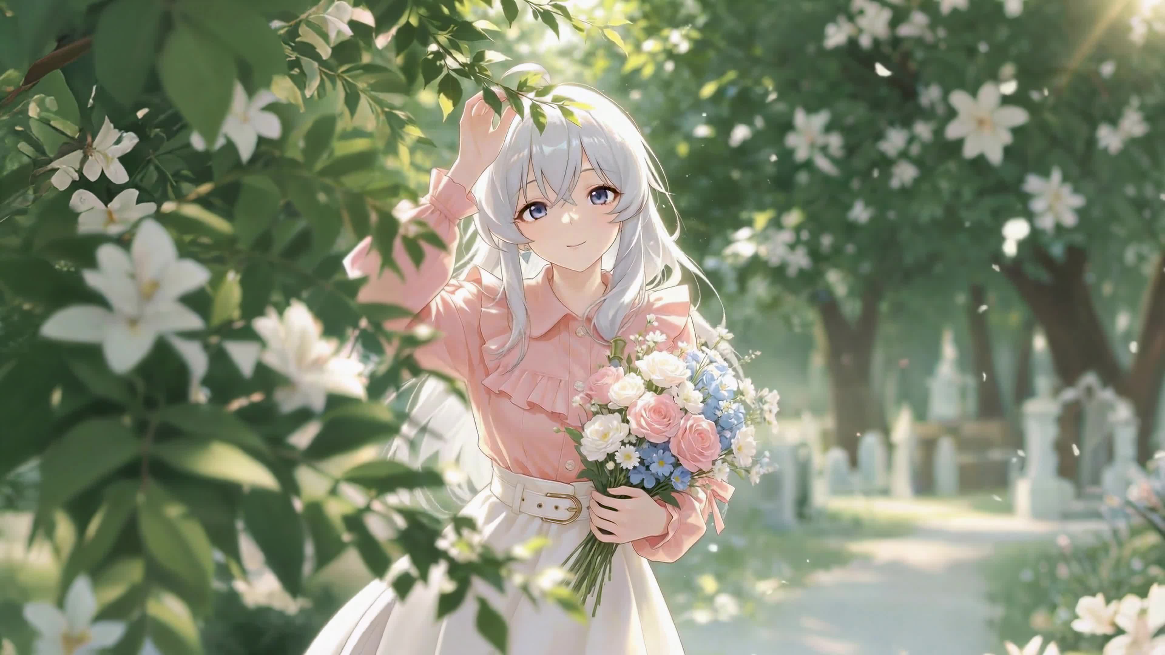 林间捧花少女伊雷娜