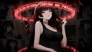 红丝带黑发红眸少女千咲