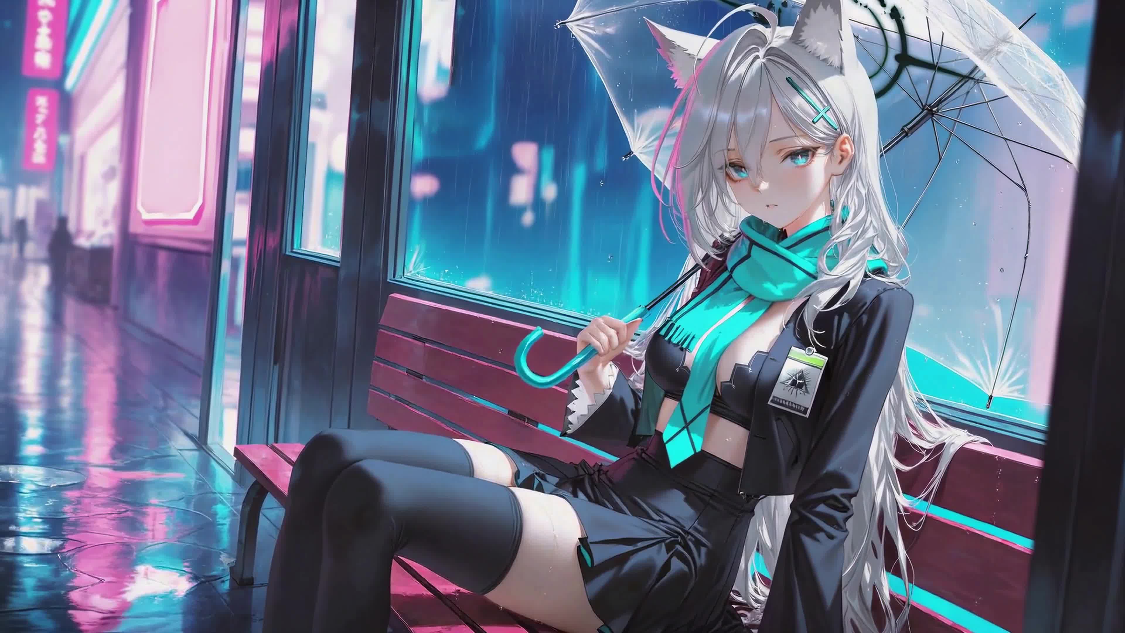 雨夜都市狐耳少女白子