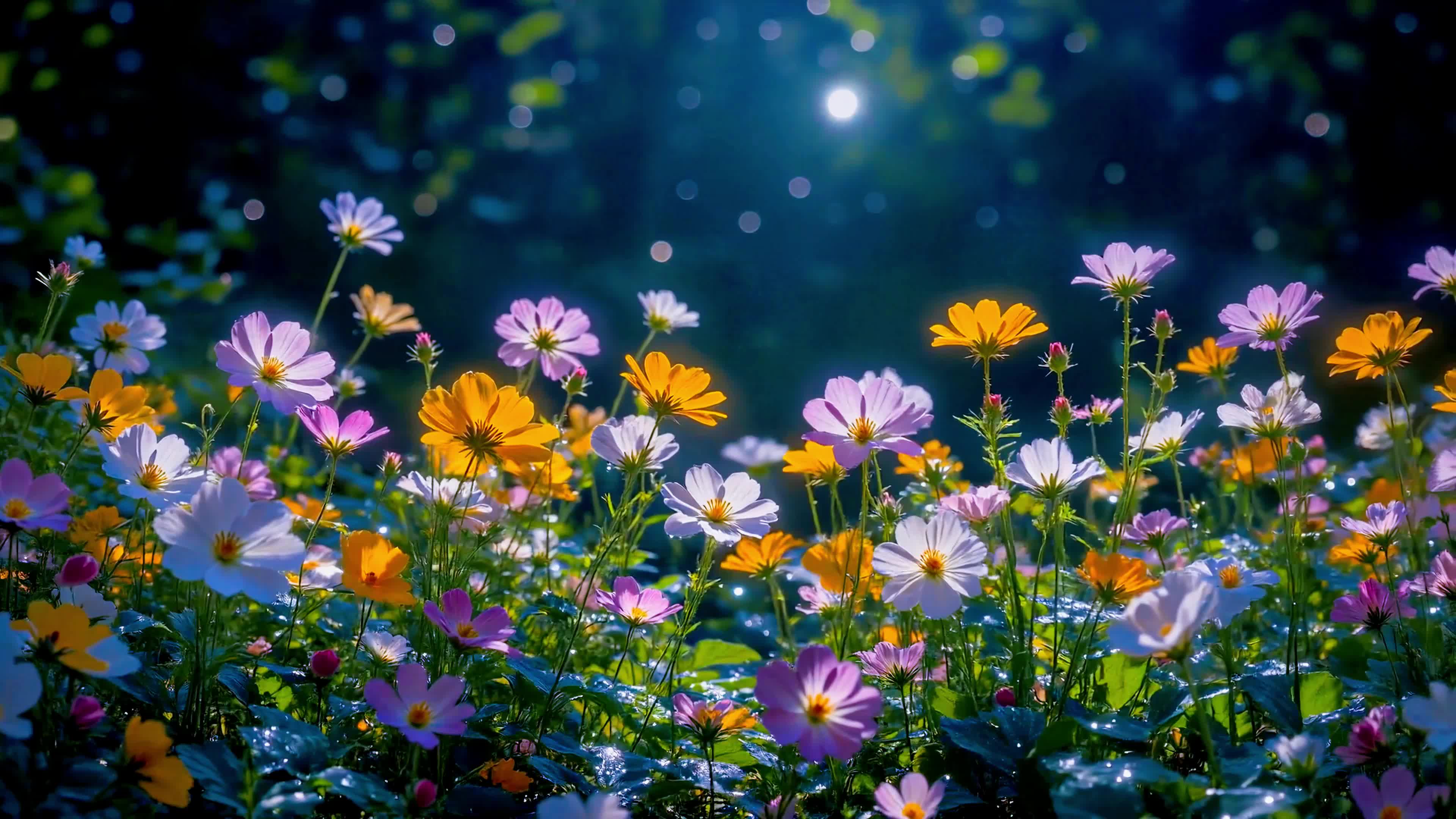 晨光格桑花田