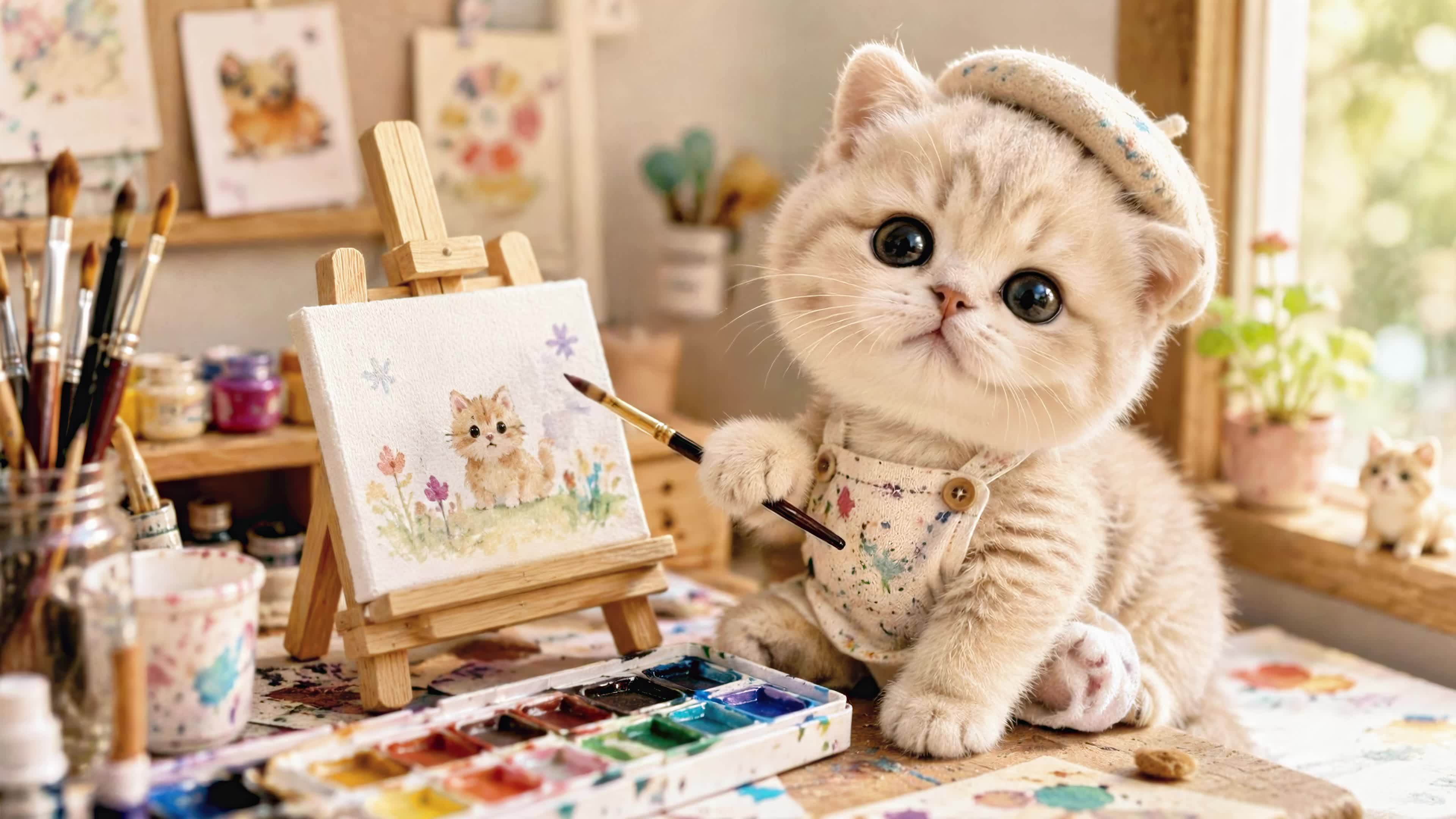 爱画画的小猫咪