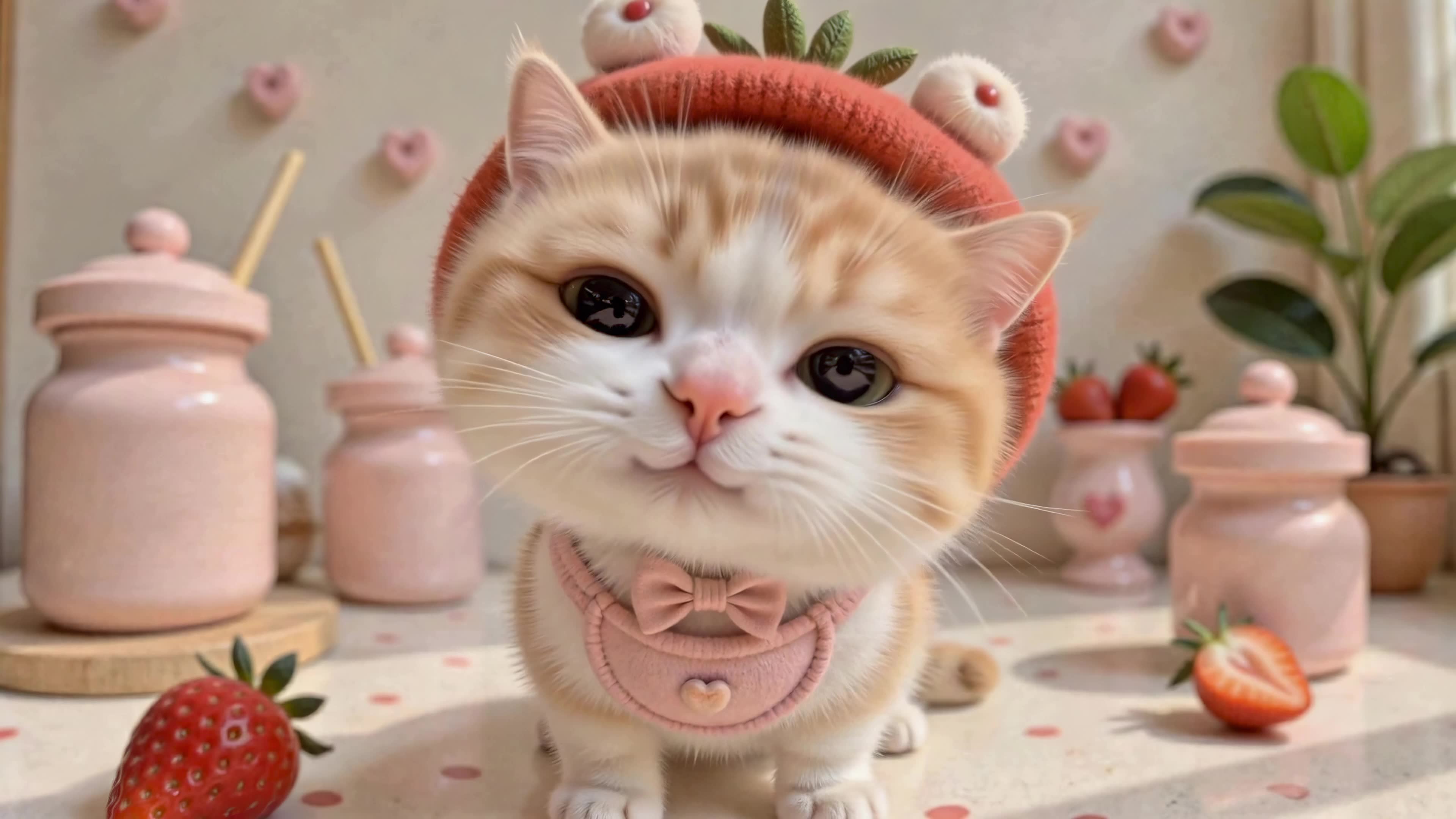 甜甜的草莓小奶猫