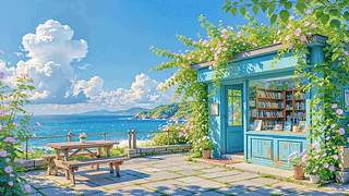 海边晴空花畔小书店