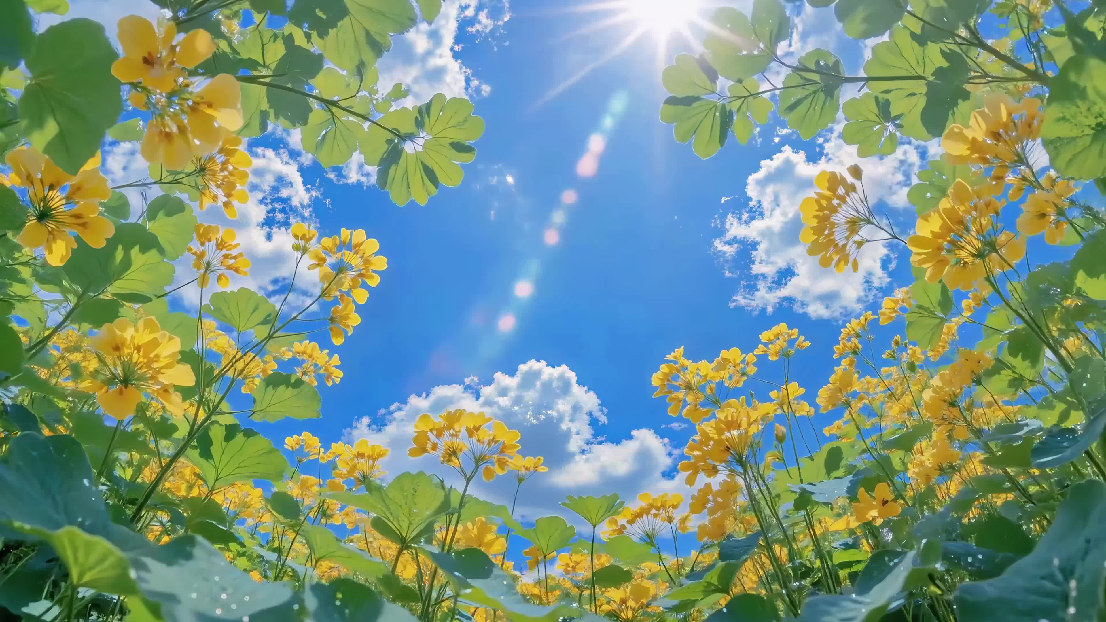 仰看花野晴空
