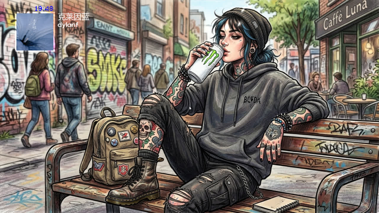 白色怪物女孩纹身