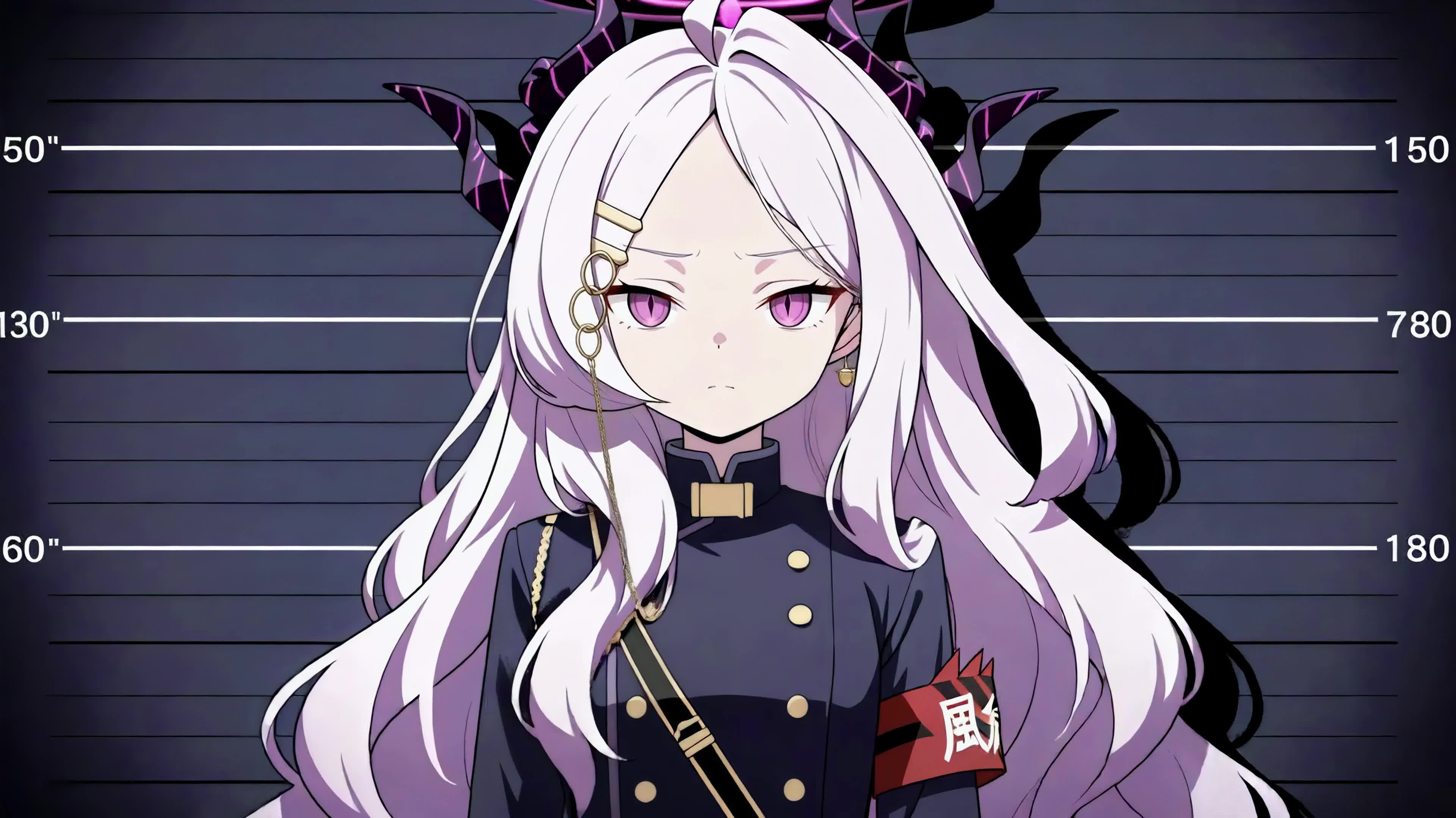 银发紫瞳制服少女