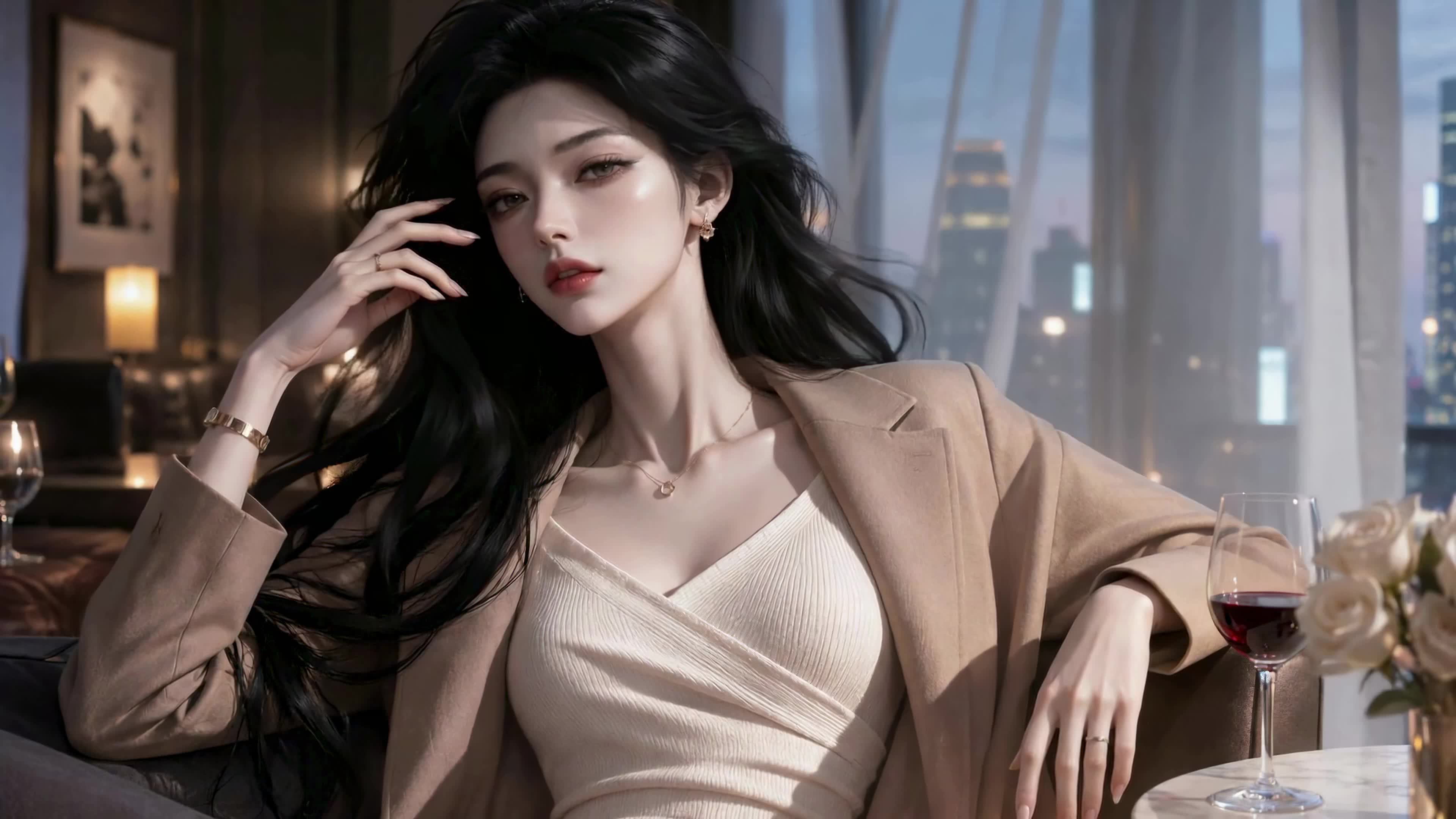 暮色都市优雅女郎