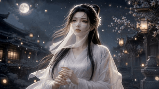 月夜轻纱古风美人