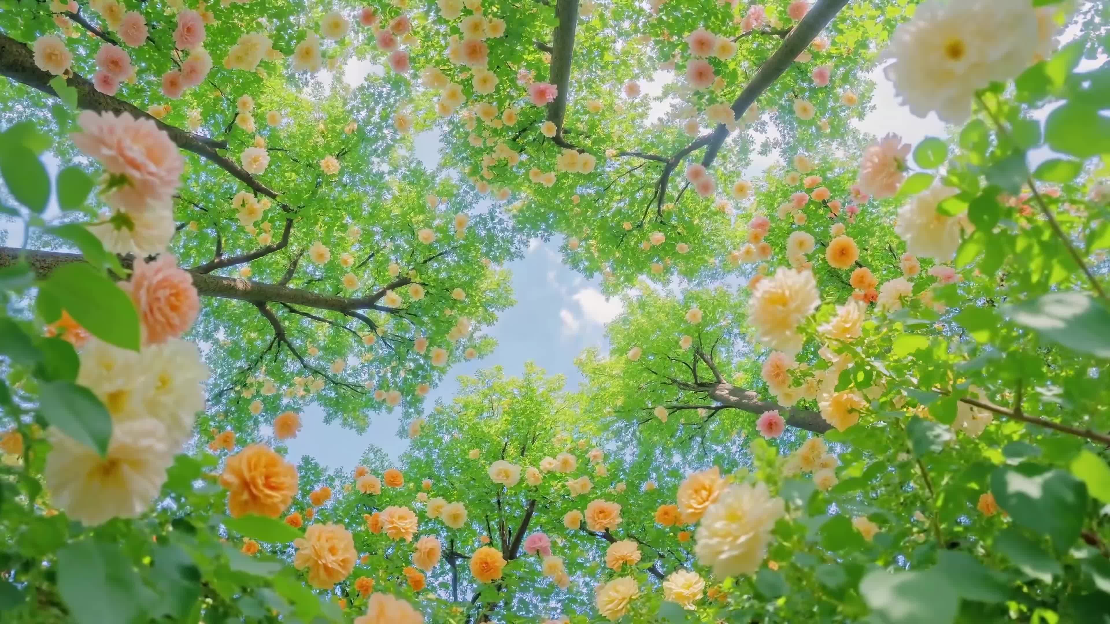 仰望花树晴空