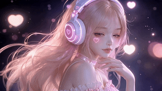 甜酷粉发光影少女