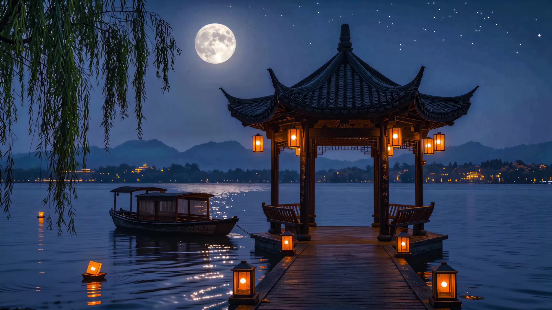 湖亭望月