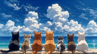 猫咪大海蓝天