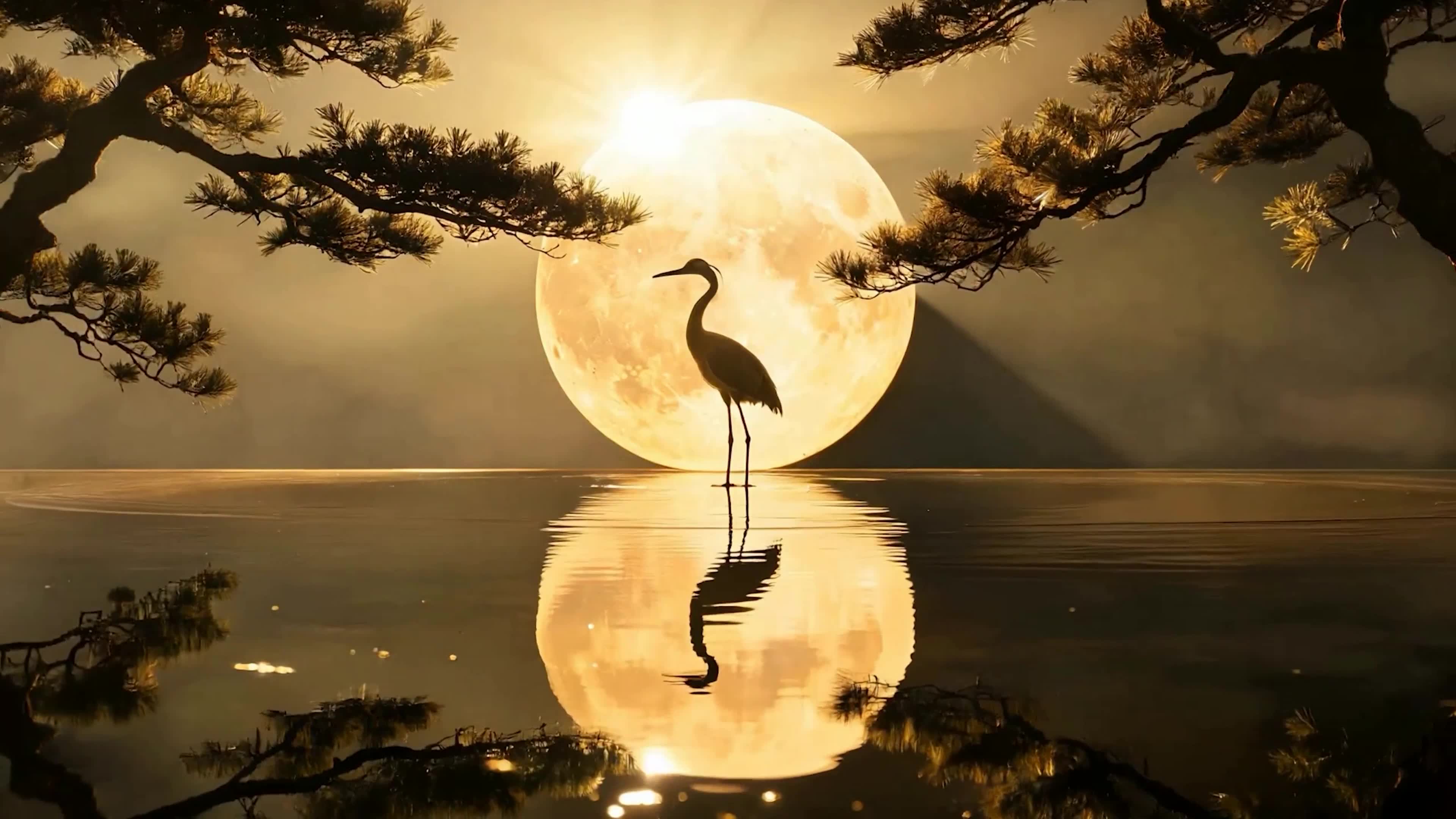 夜景树木