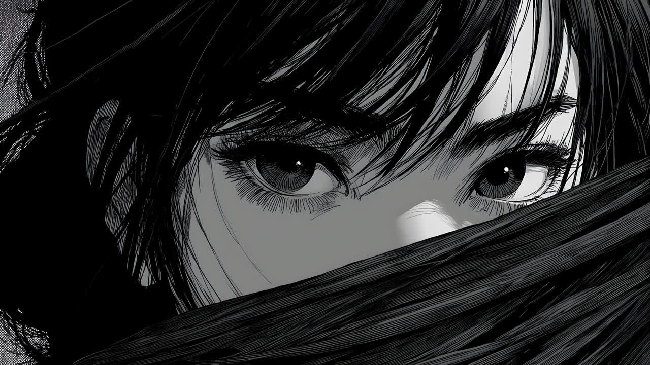 黑白美学少女眼睛 - by apatetico