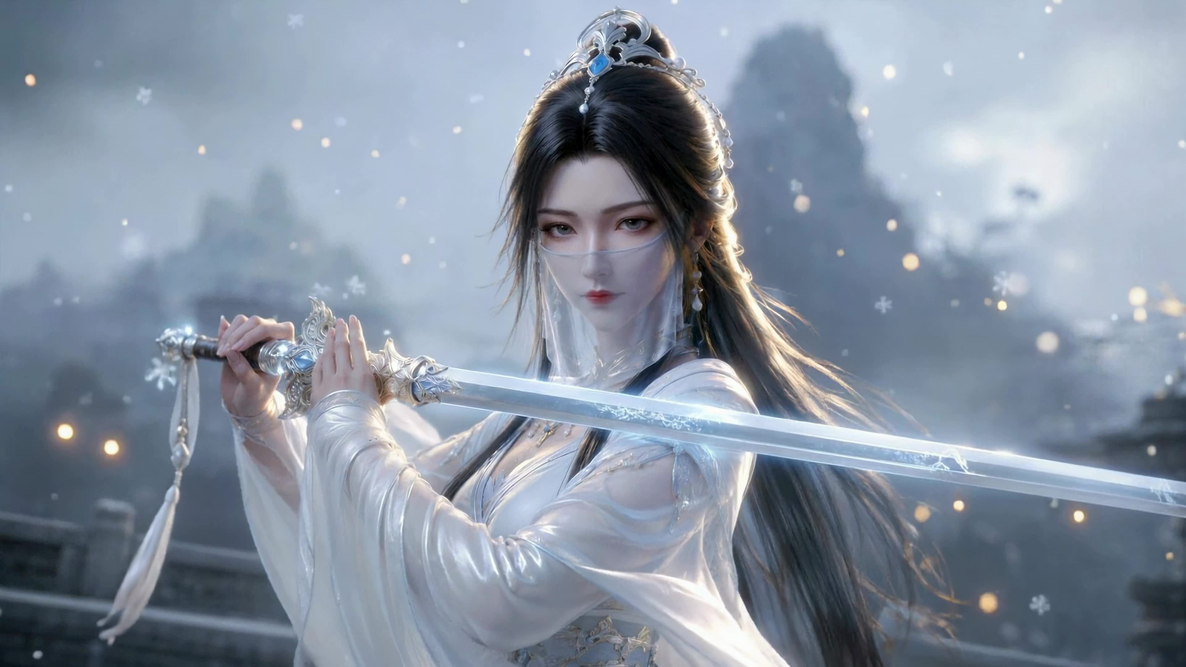 雪中古风侠女
