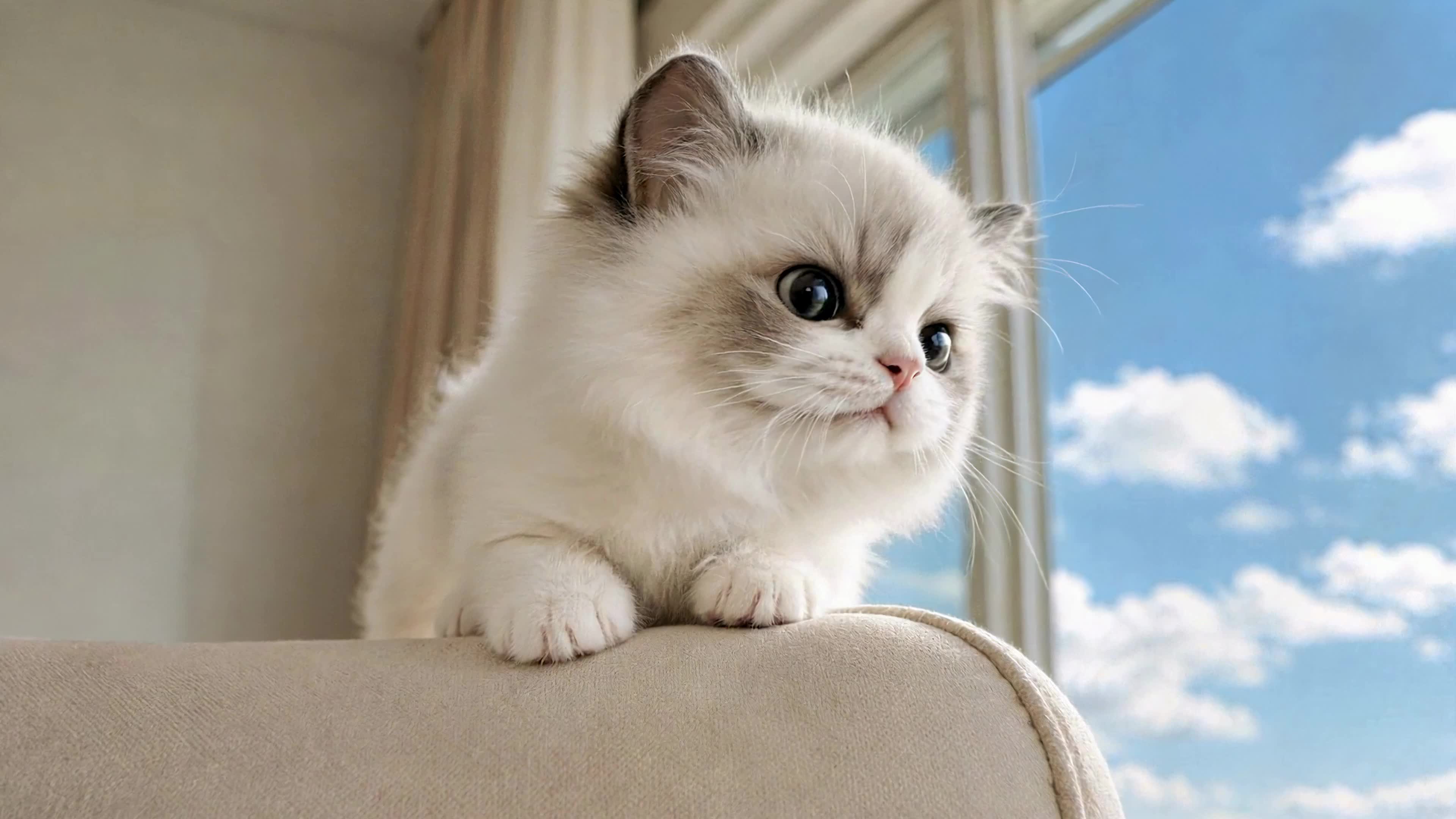 窗边软萌小奶猫