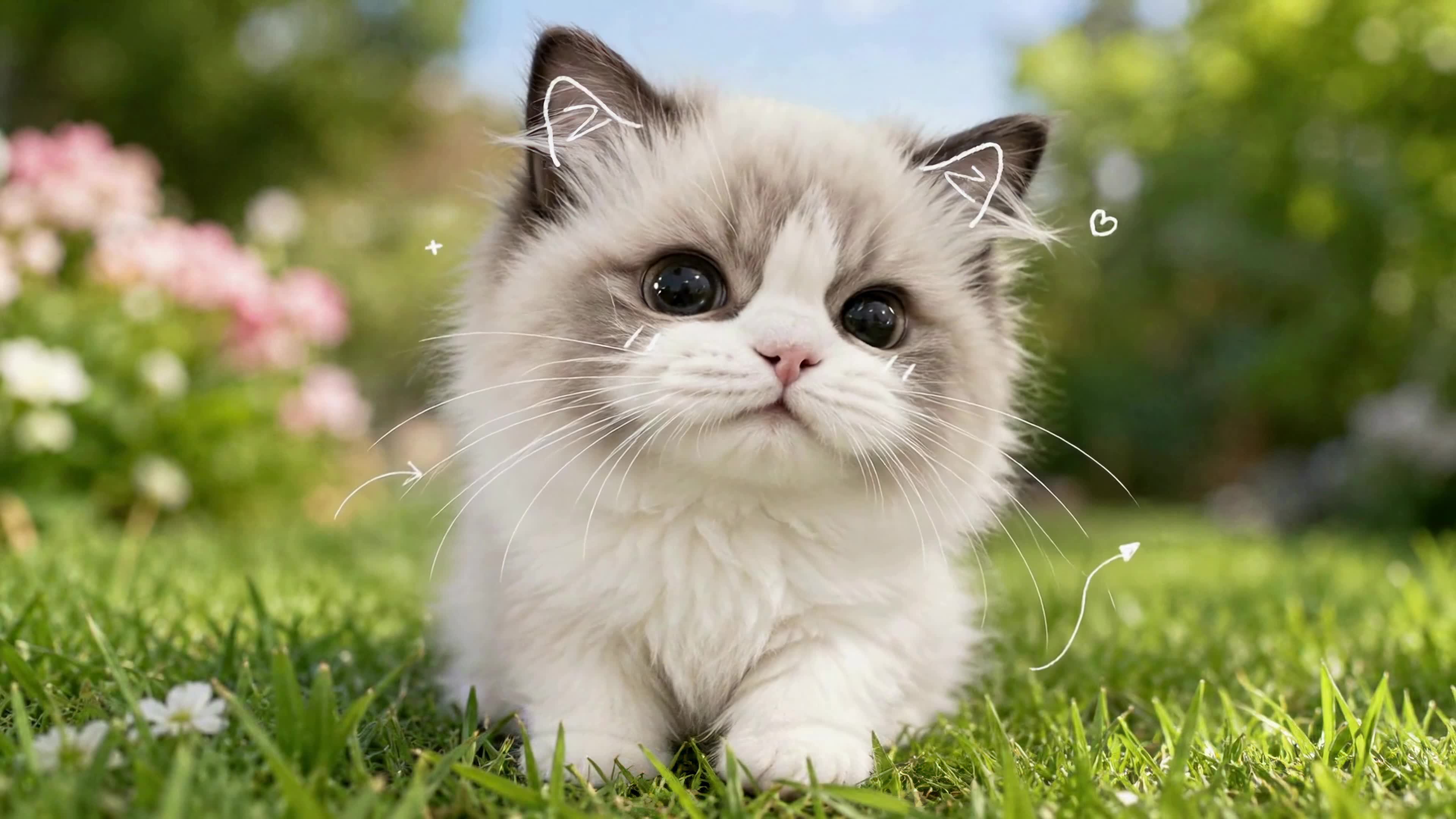 草地软萌小猫咪